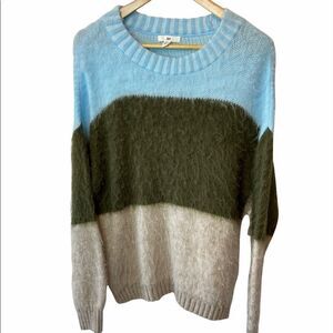 NWT BP Oversized Colour Blocked Warm Soft Fuzzy Scoop Neck Loose Fit Sweater XXS